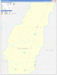 West-Carroll Basic<br>Wall Map